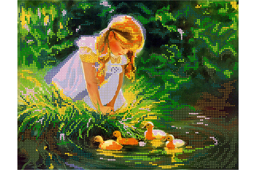 Схема для вишивання бісером POINT ART качечки в ставку 30х23 см, арт. 1407
