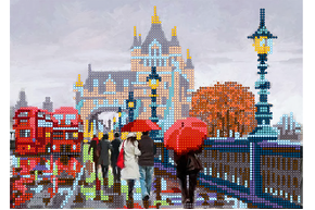 Схема для вышивки бисером POINT ART Город осенью, размер 25х18 см, арт. 1539