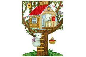 Схема для вышивки бисером POINT ART Дом, размер 15х20 см, арт. 1542