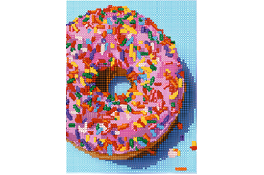 Схема для вышивки бисером POINT ART Ванильный пончик, размер 15х20 см, арт. 1676