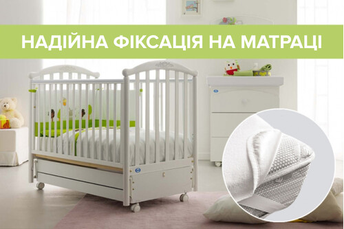 Дитячий вологонепроникний махровий наматрацник AquaStop білий 60х120 см з резинкою по 4-х кутах