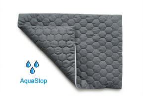 Наволочка стьобана з водонепроникним чохлом сіра AquaStop, розмір 40х60 см, тканина мікрофібра
