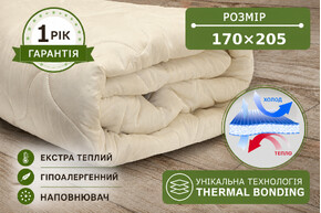Ковдра силіконова бежева, розмір 170х205 см, демісезонна