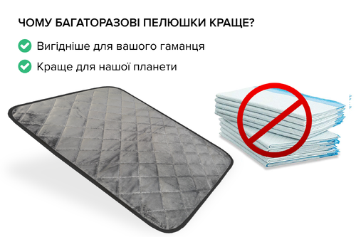 Багаторазова пелюшка для собак AquaStop Premium з покриттям anti-slip арт. 1, розмір 60х60 см Багаторазова пелюшка для собак AquaStop Premium з покриттям anti-slip арт. 1, розмір 60х60 см